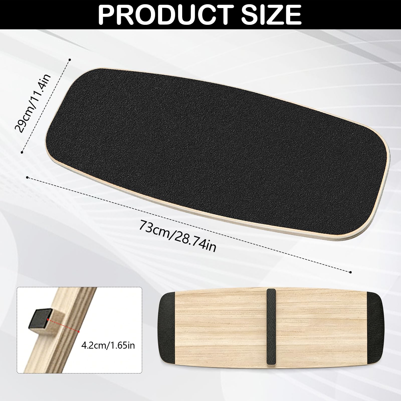 Golf Balance Board, 75 x 30 cm Golfschwung Druckbett Schwungtrainer, 150 kg Tragkraft, Gewichtsverlagerungs-Druckplatte für Anfänger und Fortgeschrittene