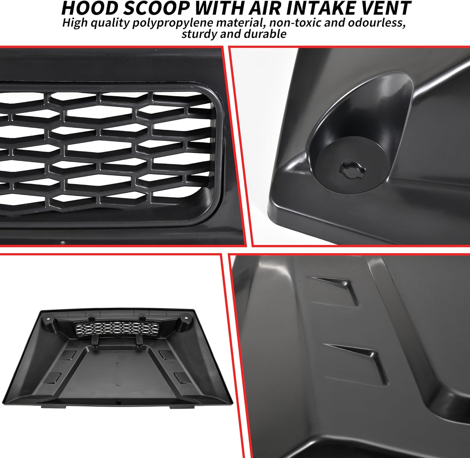 Sport Hood Scoop with Mesh Grill for Kawasaki Mule Pro 15-25, Vented Hood Cover with Grille Air Flow Intake for Kawasaki Mule Pro FXT FX DXT DX 2015-2025 Accessories