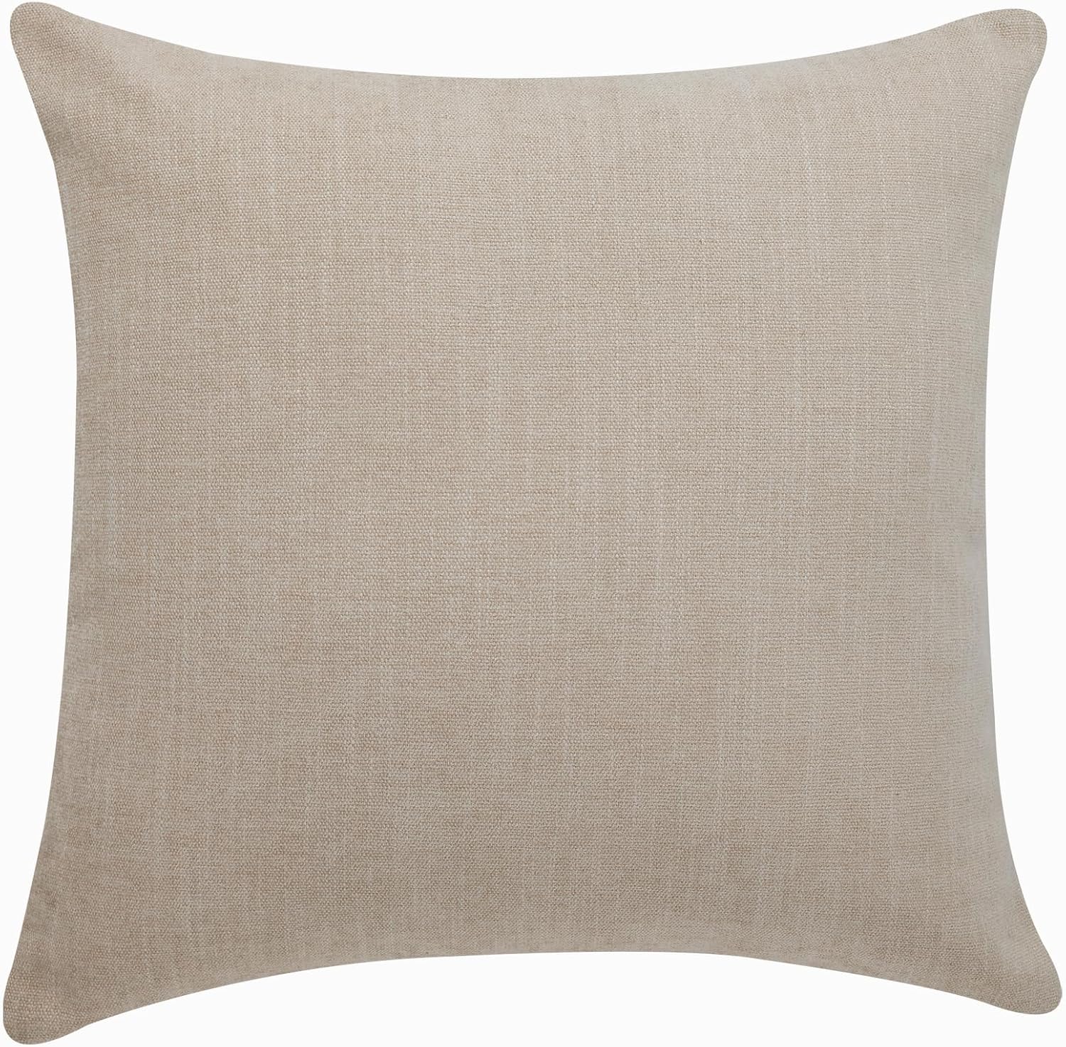 BOYSUM Set of 2 Leather Throw Pillow Covers Cotton Linen Decor Patchwork Pillow Cover Faux Leather Pillows Cover for Couch Sofa Living Room Bedroom,Beige 18"x18"
