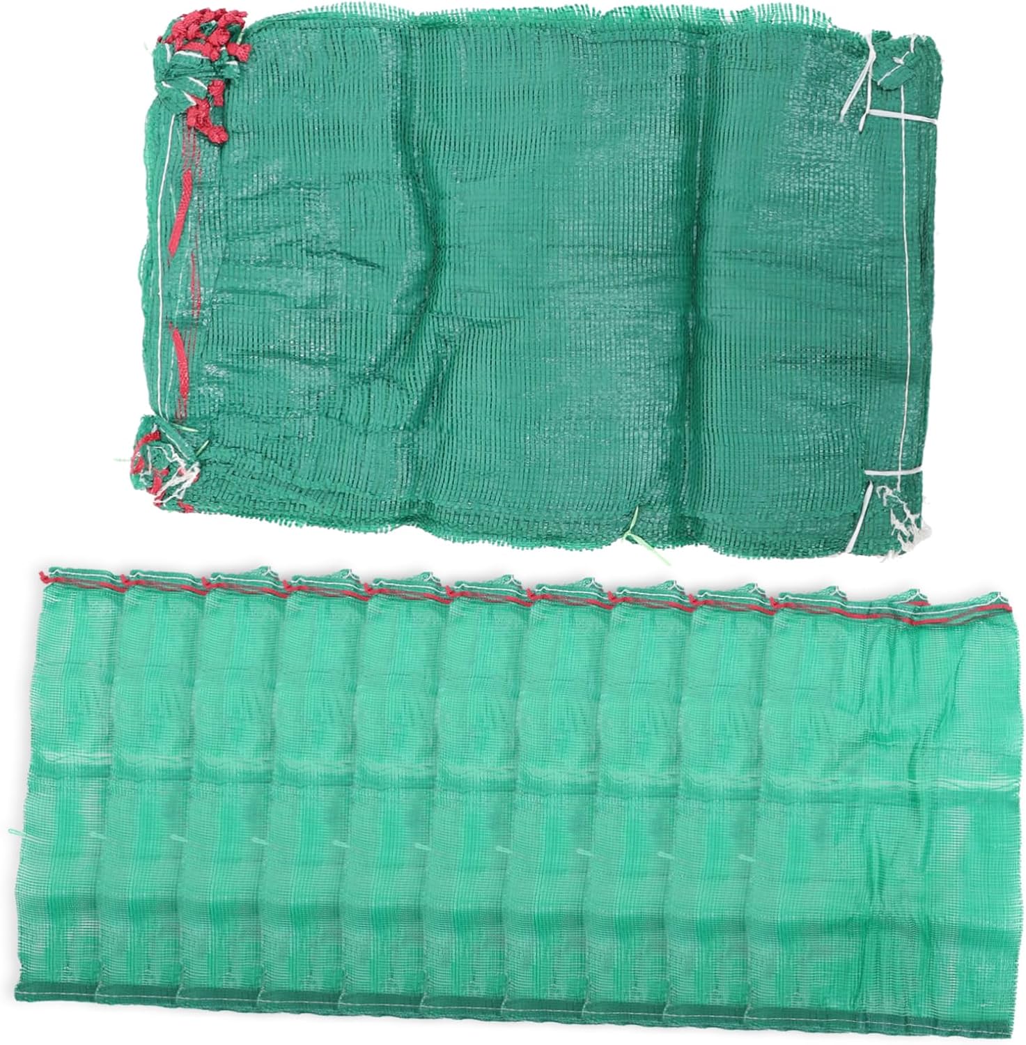 50pcs Large Capacity Mesh Produce Bags Drawstring Onion Storage Bags for Vegetables Fruit