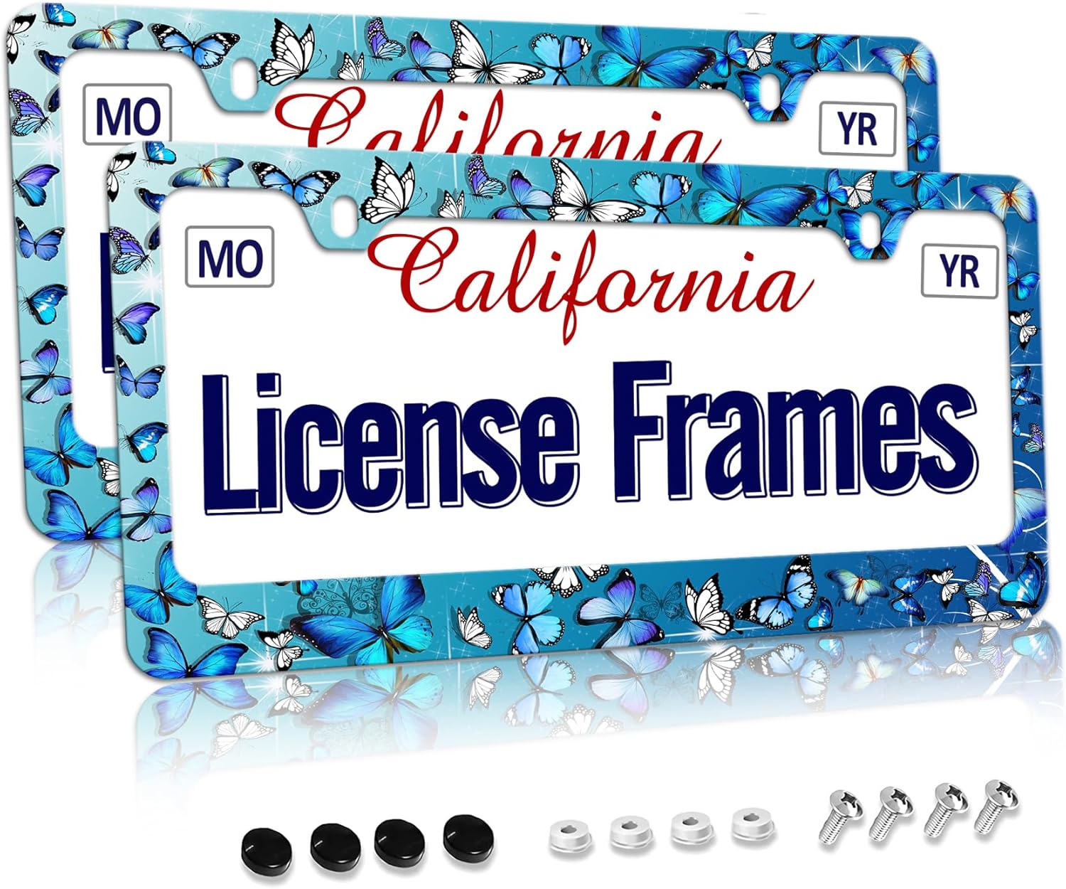 Blue Butterfly License Plate Frames Butterfly License Plate