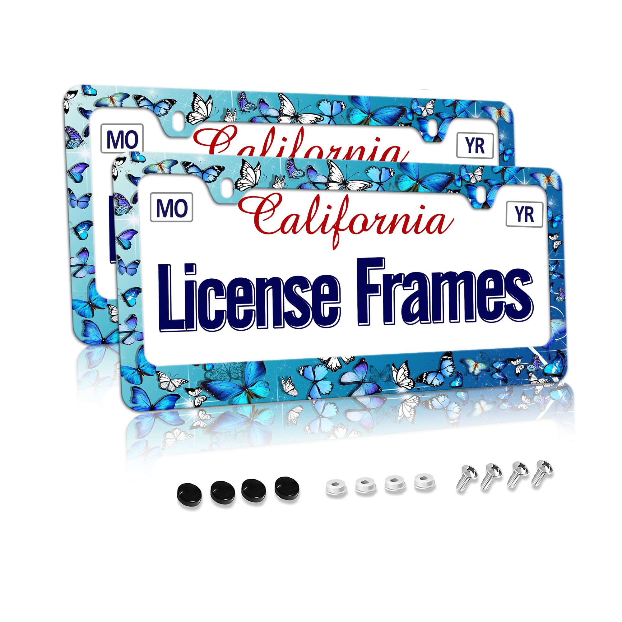 Blue Butterfly License Plate Frames Butterfly License Plate