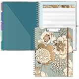 Hongri Clipboard Folio with Refillable Lined Notepad, 8.5 x 11 Folders with Storage 10 Pockets, Spiral Portfolio, Size 12.8x 9.7 in, Office & School Supplies, Golden Flower
