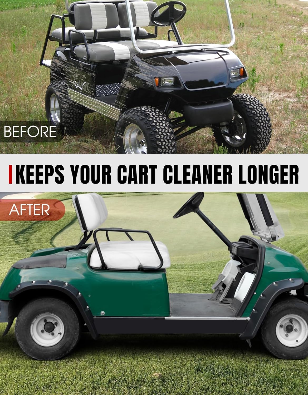 A & UTV PRO Fender Flares Kit for Yamaha Golf Cart G14 G16 G19 G20 G22, Front and Rear Mud Guards with Mounting Hardware, Matte Black Accessories for Standard Body Carts, 4PCS