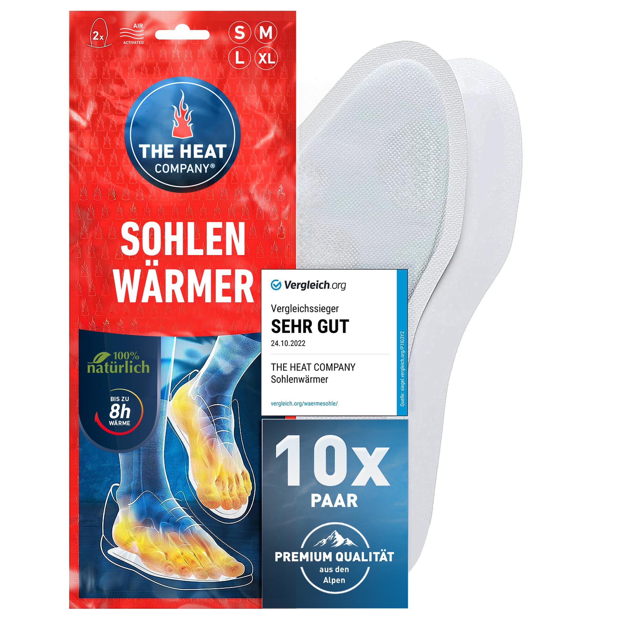 THE HEAT COMPANY Sohlenwärmer - EXTRA WARM - 8h warme Füße - Wärmesohlen