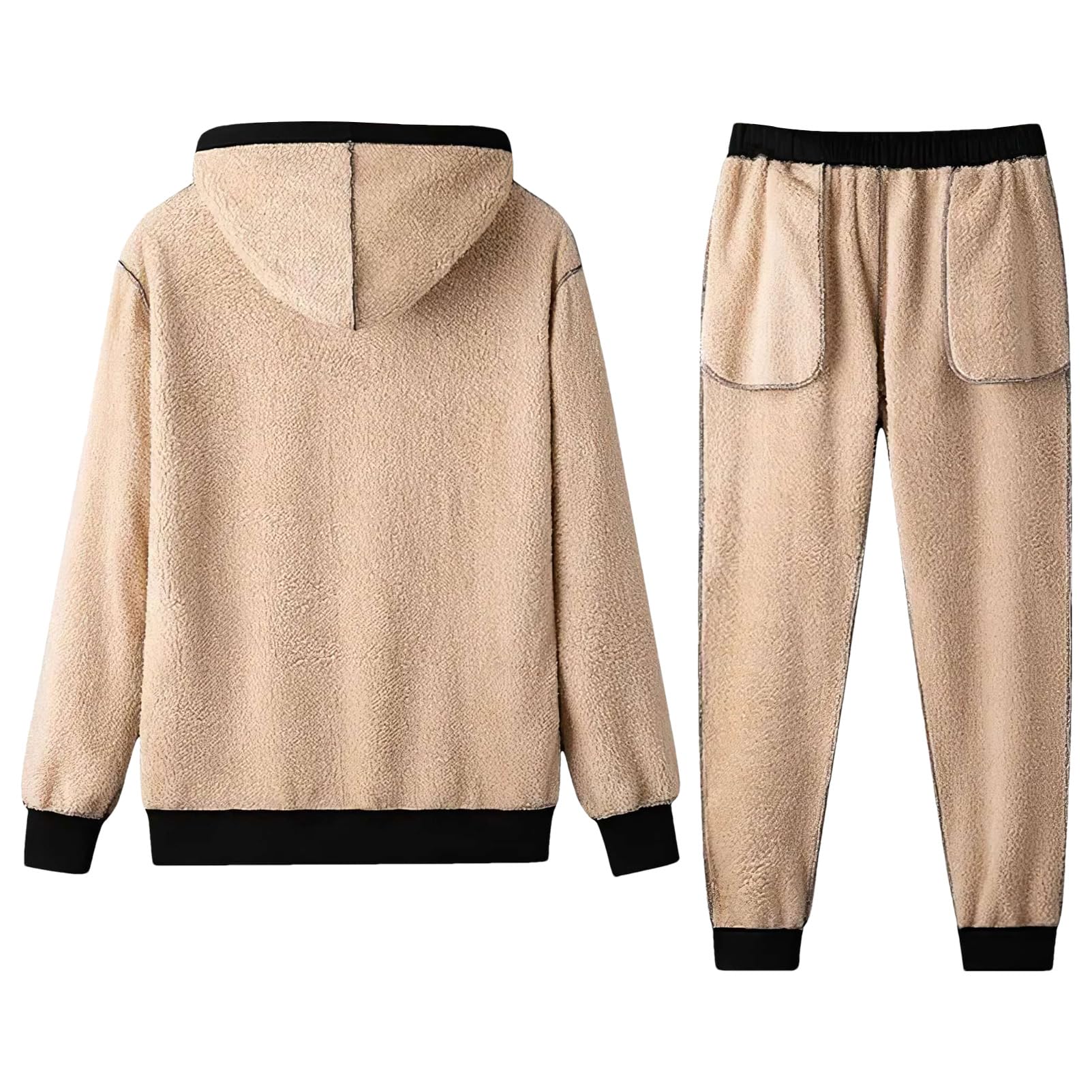 amropi Mujer Conjunto de Chándal con Forro Polar Sudadera con Capucha y Jogging Pantalones Cálido Invierno Traje
