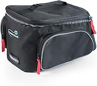 Vista 9 de Bolsa de maletero para bicicleta Lumintrail, alforja trasera expandible para bicicleta con funda impermeable para lluvia 13L