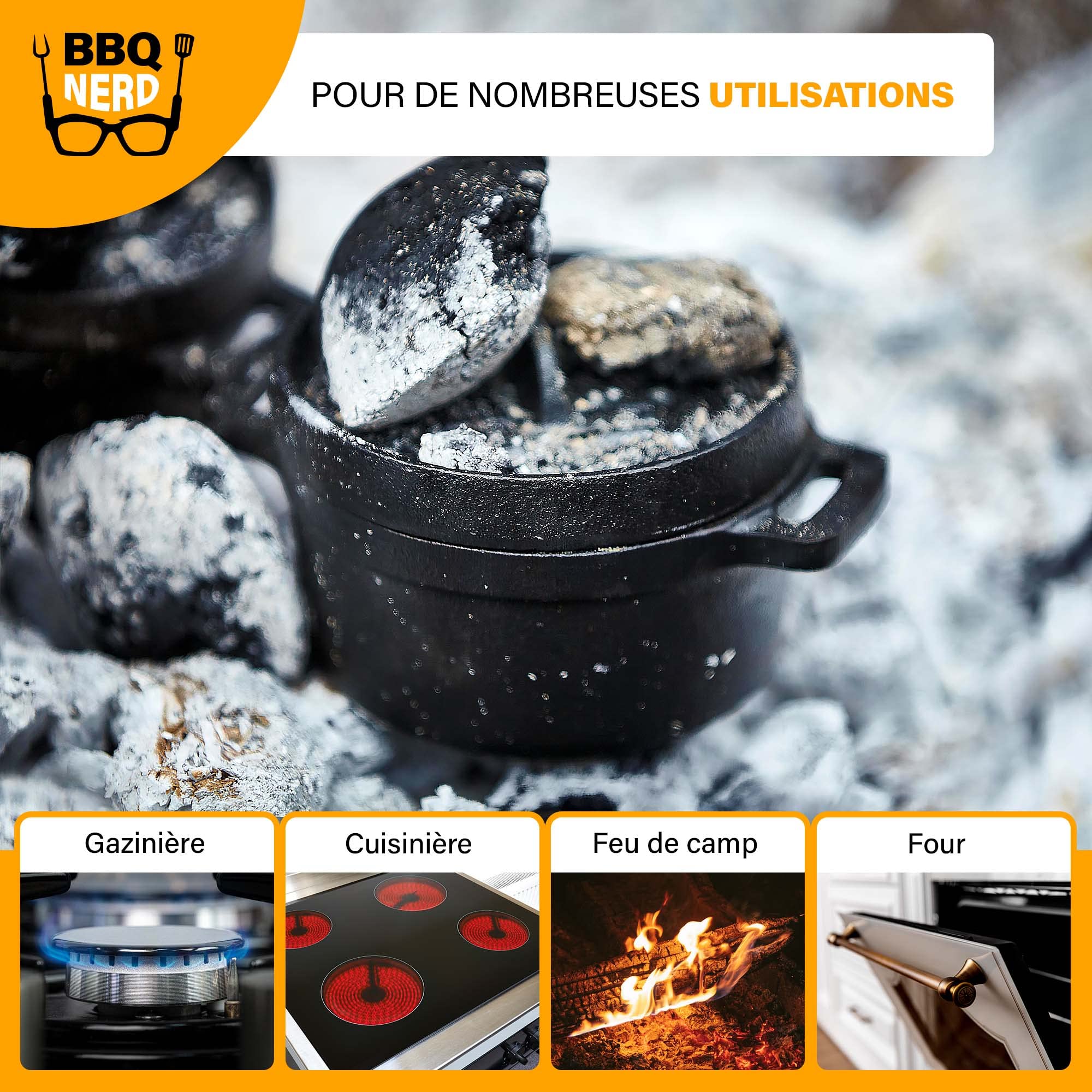 BBQ-Nerd© Mini marmite en fonte avec couvercle 11 x 5 cm pour barbecue, foyer, four, cuisinière, marmite de service, casserole à pain, cocotte, casserole réfractaire en fonte