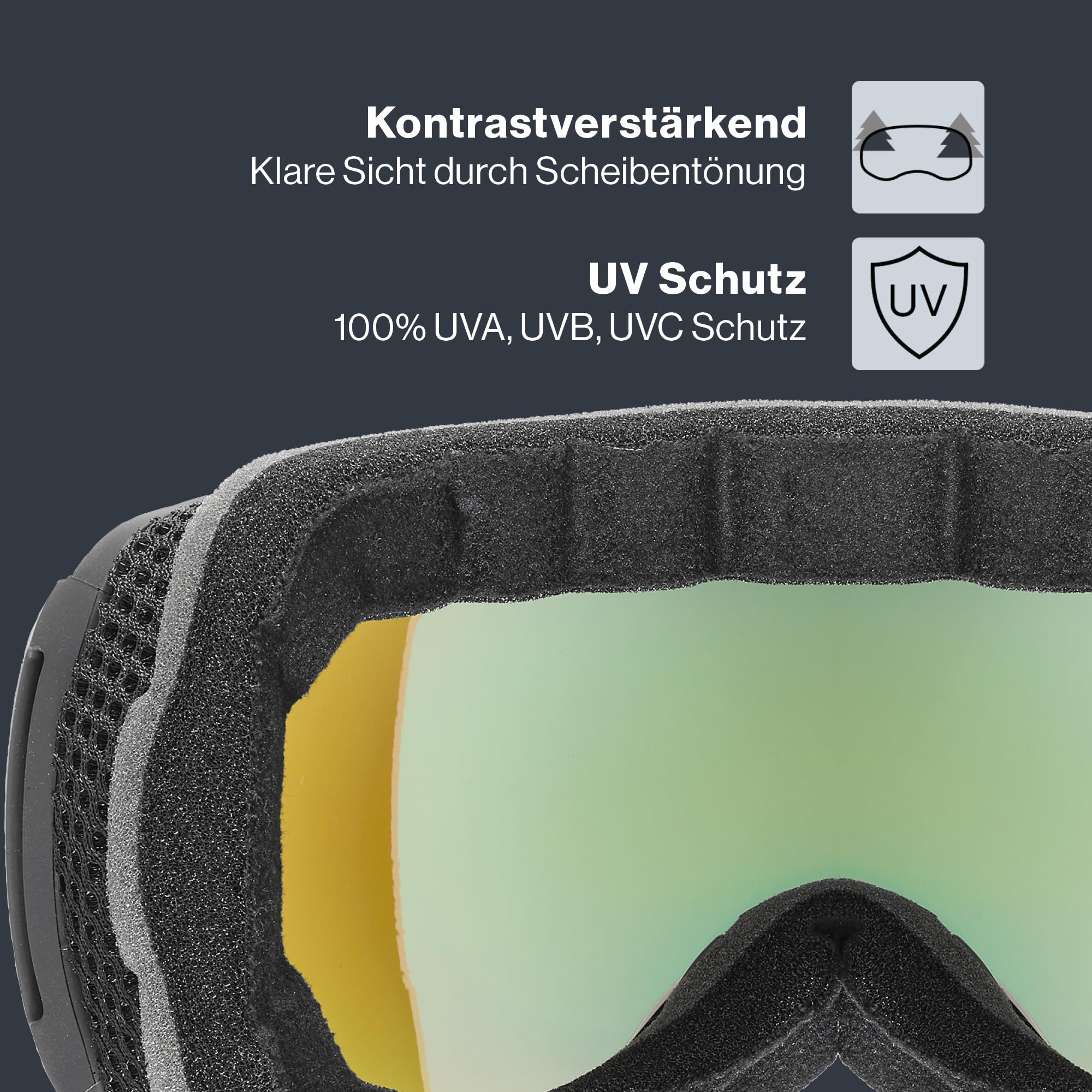 uvex downhill 2100 CV - kontrastverstärkende Skibrille mit schmalem Rahmen und extra weitem Sichtfeld für Damen und Herren