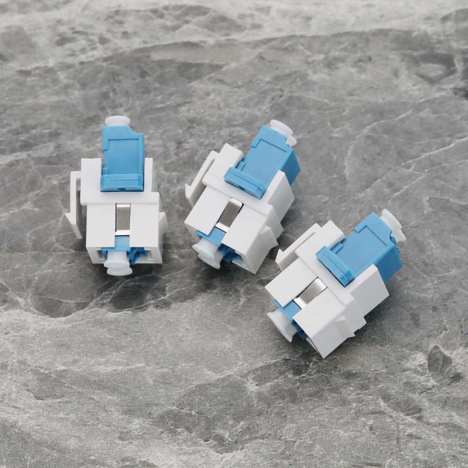 5pcs Coupleur LC à LC Fibre Optique Multimode LC Fibre Optique Keystone Duplex 10GB F/F pour Plaques Murales Panneaux de Brassage Boîtes de Montage en Surface