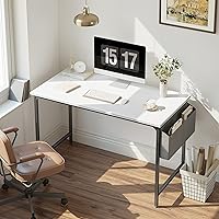 Vista 17 de CubiCubi Escritorio para computadora, escritorio pequeño de oficina en casa de 40 pulgadas, mesa de PC de estilo moderno y simple para el hogar