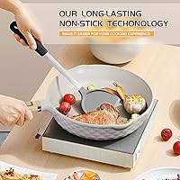 Vista 7 de Potinv Nonstick Frying Pan Skillet Pan 10 Inch,Non Stick Omelette Pan with Stay Cool Handle,Induction Compatible,Dishwasher and Oven Safe,PFOA Free