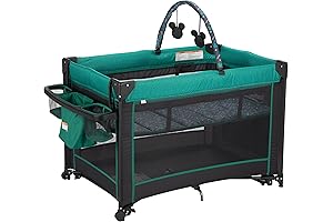 Disney Baby Classic Mickey Mouse 2-in-1 Play Yard with Rocking Bassinet, Mickey Sprinkle