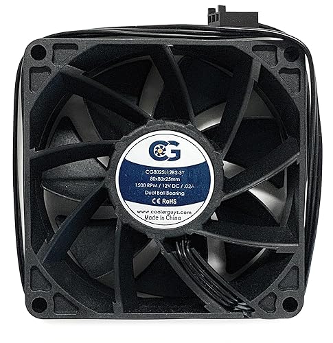 Miniatura 10 de Coolerguys Ventilador de doble rodamiento de bolas de 12 V y 3 pines (3.150x0.984 in, velocidad media)