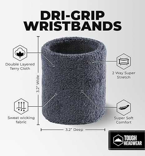 Miniatura 3 de Bandas deportivas para el sudor, bandas para el brazo para muñecas, absorción de sudor para hombres y mujeres