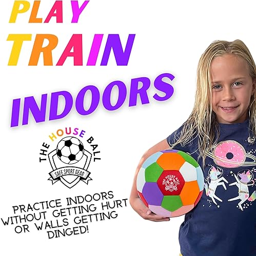Vista 5 de The House Ball - The Original Soft and Safe Indoor Soccer Ball Size 4 Created for Inside Your Home and Yard - Fun Soccer Gift - Perfect Kids Soccer