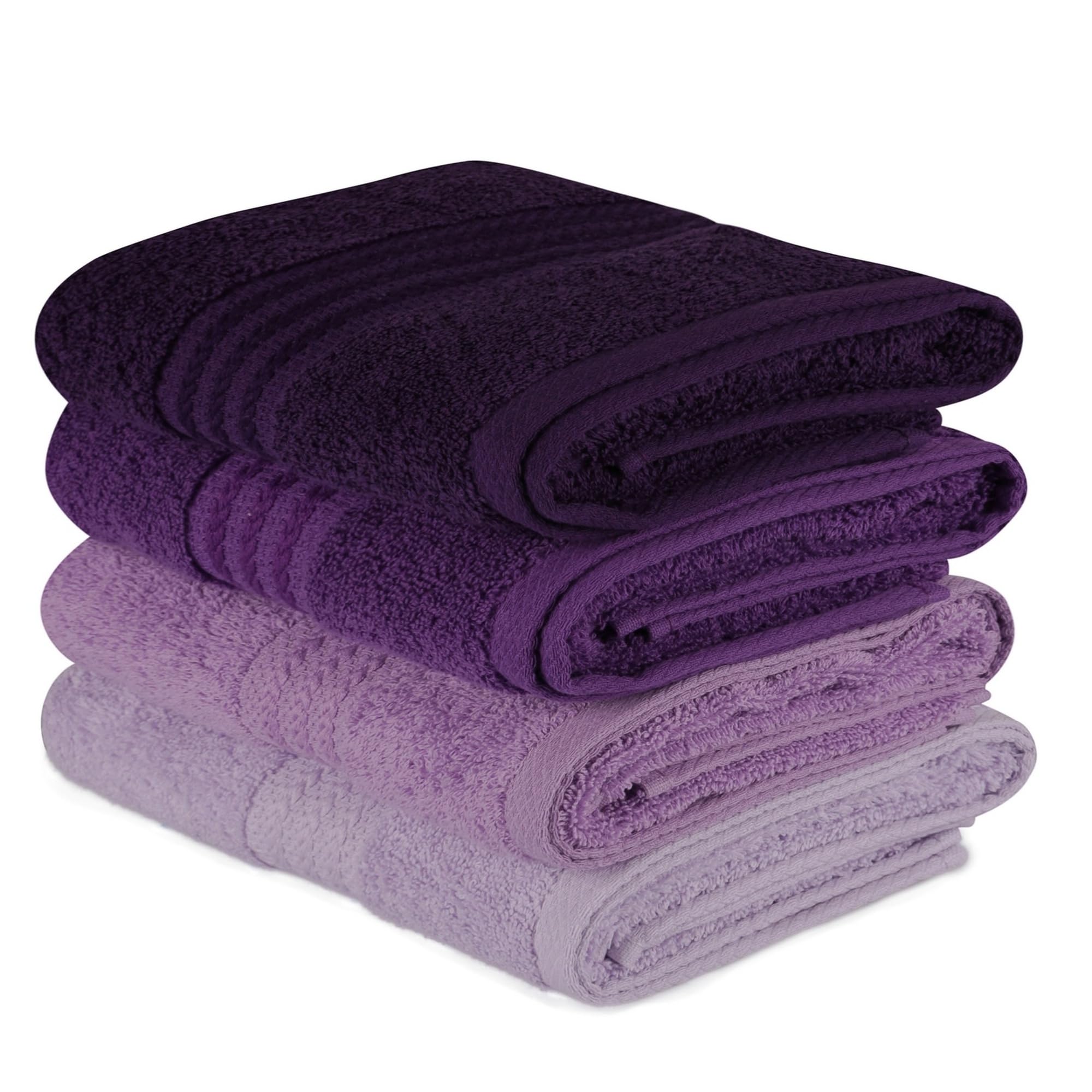 WELL HOME MOBILIARIO & DECORACIÓN Hand Towel Set (4-Piece) Light Purple, Purple, Purple, Dark Purple, Purple, Lightweight