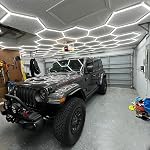 Hexagon Led Garage Lights:11 Grids,48 Packs, 52800LM Updated Bigger, 5000K Natural White, Super Bright Car Detailing LED Shop Light, Systems for Basement, Warehouse, Gym, Car Detailing Shop