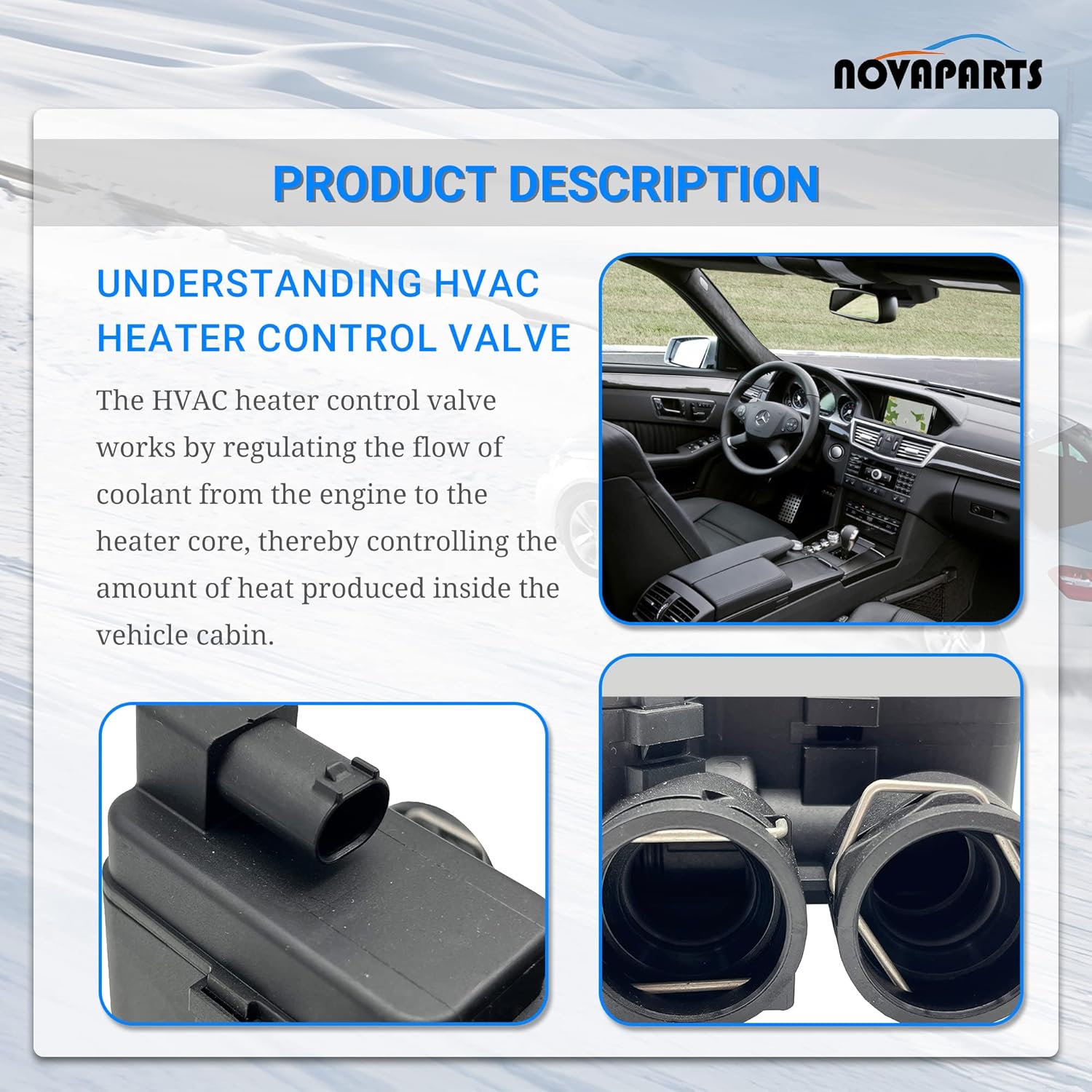 NOVAPARTS HVAC Heater Control Valve 2118320584 for 2003-2009 Mercedes Benz W211 W219 CLK350 CLK500 E320 E350 E500 E550 E55 E63 AMG 2118320084 EHV139