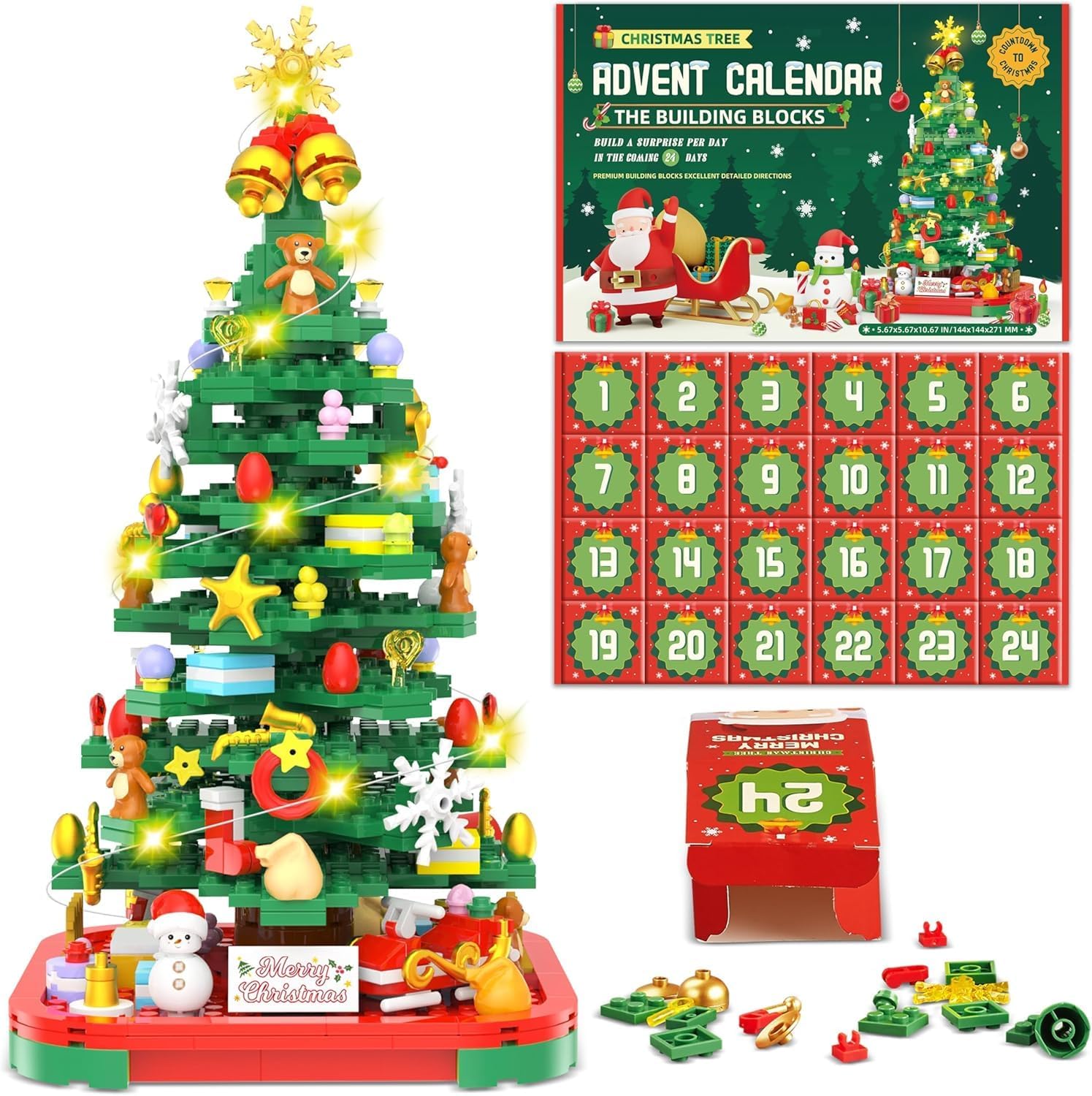 Advent Calendar 2025 Christmas Tree Building Toys