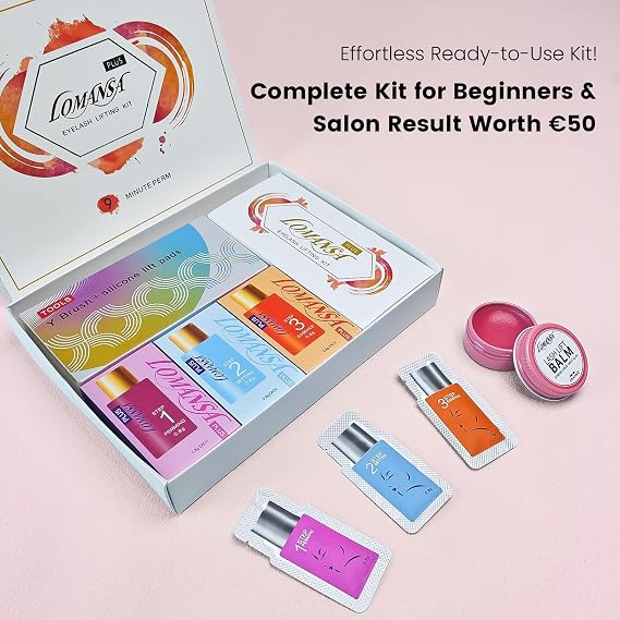 Lash Lift Kit Eyelash Lift Kit Brow Lamination Lotion in Sachets, Easy to Use with Open Eyes, Eyelash Lift Pads for DIY