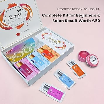 Lash Lift Kit Eyelash Lift Kit Brow Lamination Lotion in Sachets, Easy to Use with Open Eyes, Eyelash Lift Pads for DIY