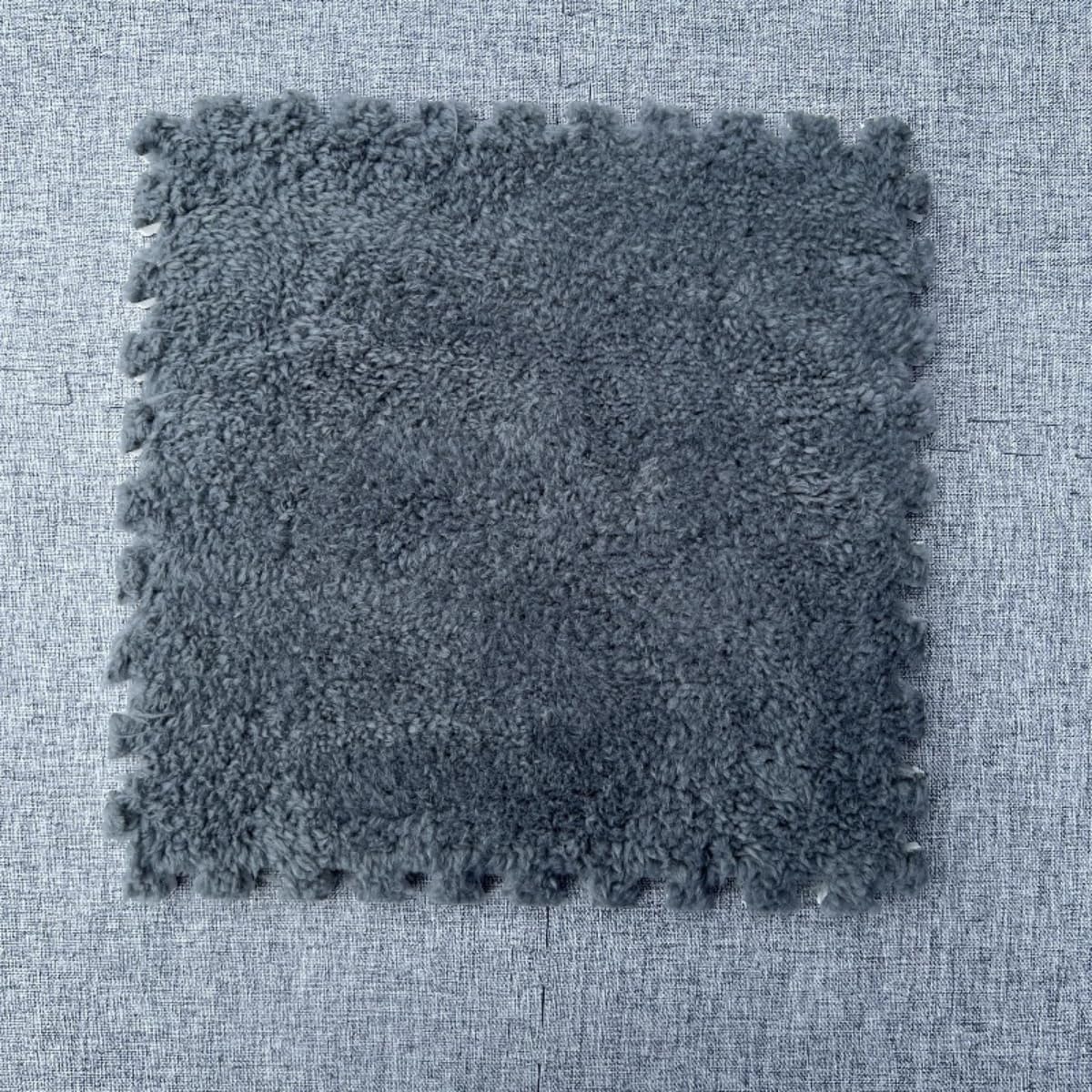 Foam Floor Tiles 10Pcs Bedside Plush Foam Puzzle Area Rug Soundproof Carpet Tiles Mats for Nursery Gym Yoga Office Home Decor Crawling Mats (12×12×0.23inch Gray)