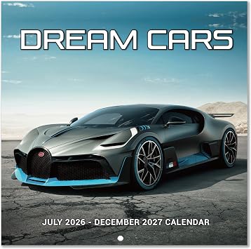 Cars Wall Calendar 2026-2027, 14.6" x 11.53", July 2026 to December 2027 | 18 Months Car Theme, for Home Office Wall, Thick Paper, Large Monthly View, Easy to Hang, Decorative Planning Calendar
