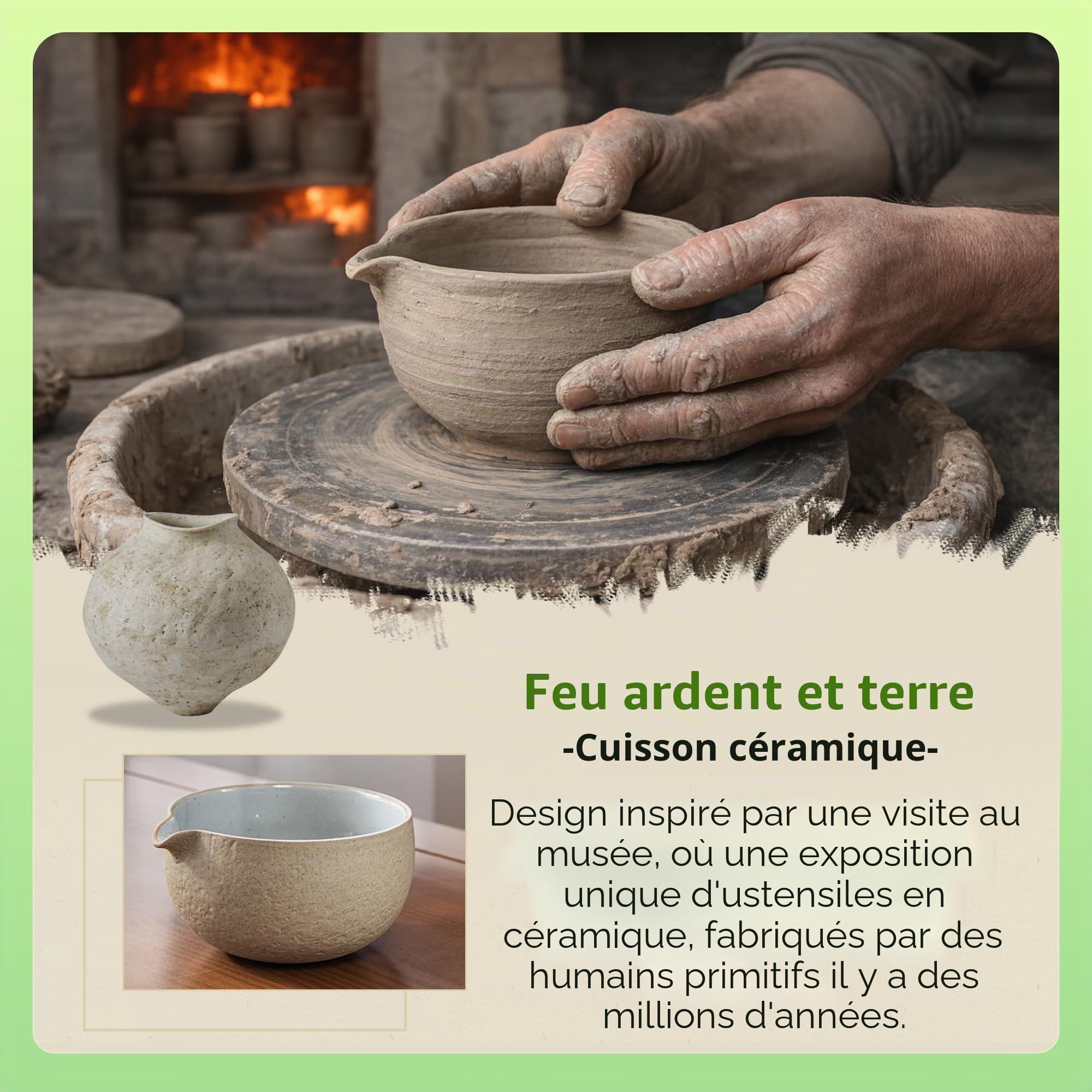 TEANAGOO Kit Matcha 7 pièces, Matcha Set-Bol à matcha avec bec verseur, Fouet à Matcha en Bambou (Chasen), Pelle (Chashaku), Service à thé, (Gris Plus Foncé)