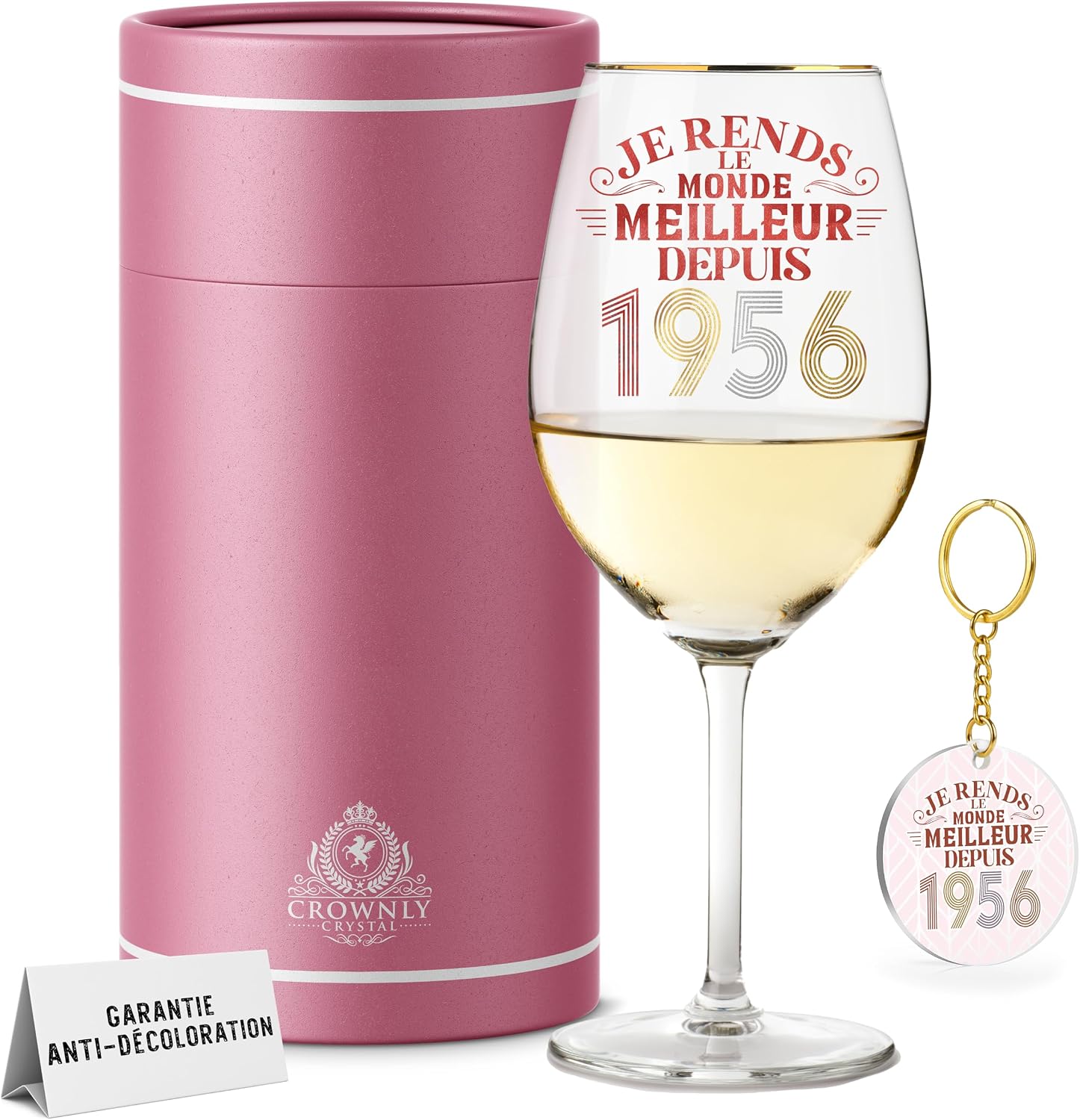 Verre à vin 1956, cadeau 70 ans (CROWNLY)