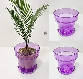 RISEON Pacote com 3 potes de orquídea de plástico acrílico transparente com furos e pires, vaso de acrílico grosso, orquídea Dendrobium Oncidium Cattleya para repotting para ambientes internos e