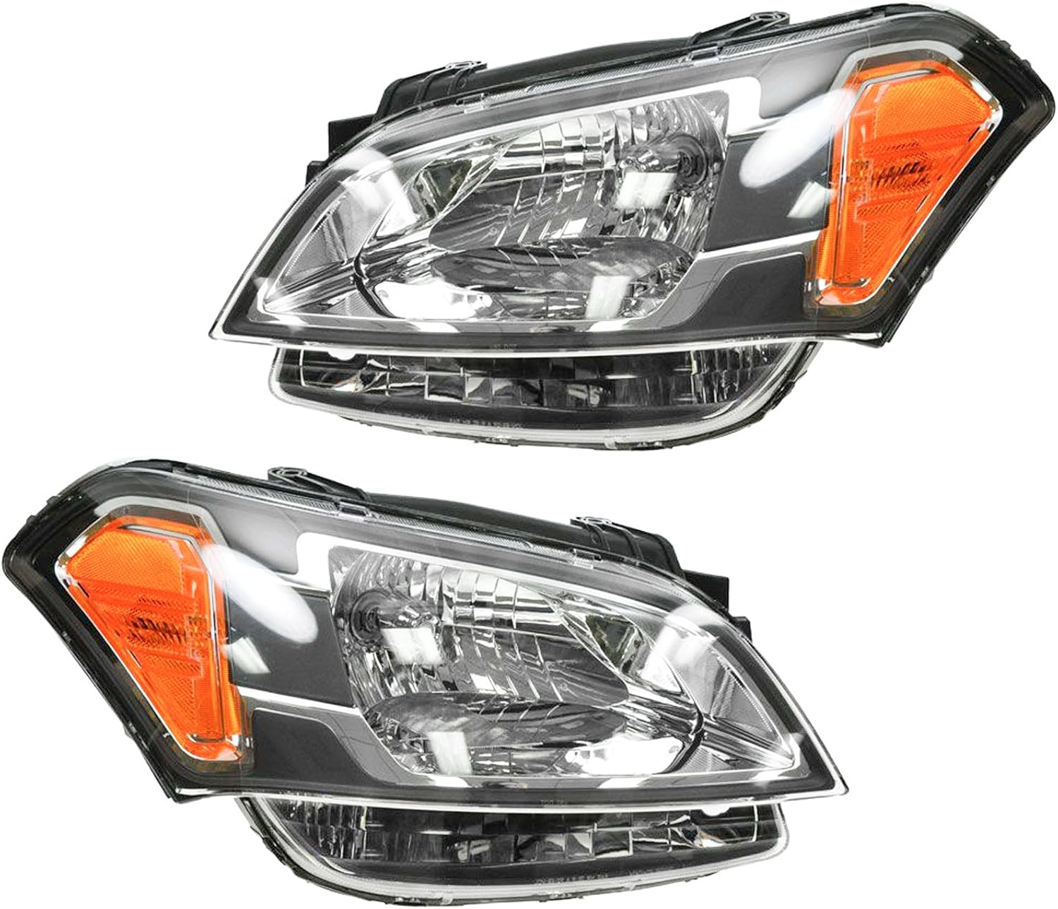 TRQ Headlight Assembly Set KI2502139 KI2503139 Compatible with 2010-2011 Kia Soul