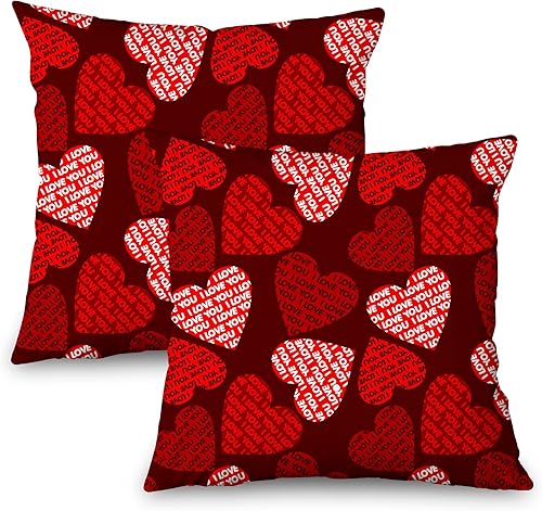 Toobaso Juego de 2 fundas de almohada de 18 x 18 pulgadas para el día de San Valentín, decoración del hogar, boda, aniversario, niñas y mujeres,