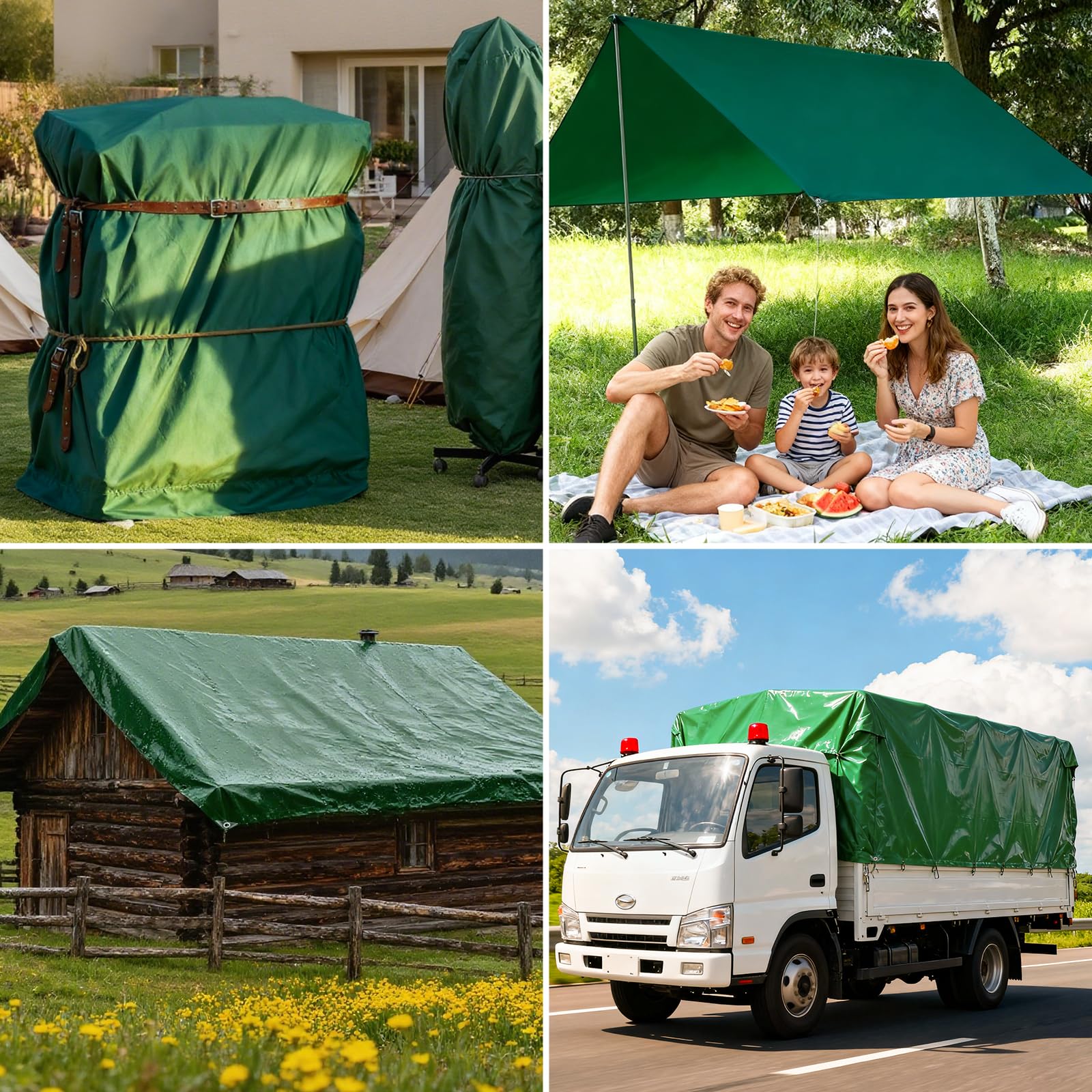 Plandeka okryciowa z oczkami, 440 g/m², plandeka do samochodów ciężarowych z oczkami, wodoszczelna, odporna na rozerwanie i promieniowanie UV, do samochodu, łodzi, przyczepy, basenu, konstrukcji