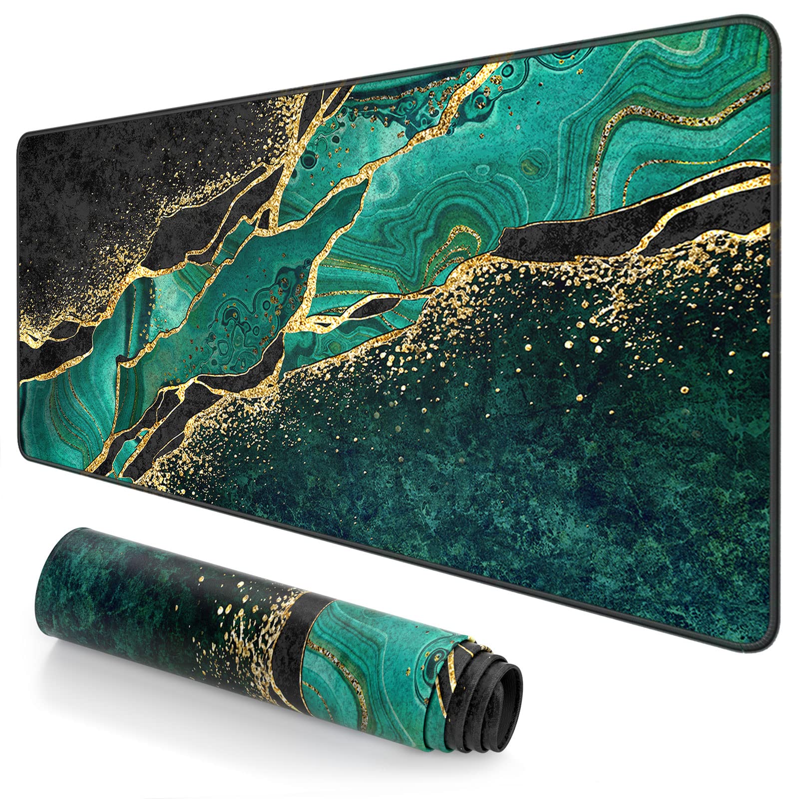 Extended Large Mouse Pad XXL Green Marble