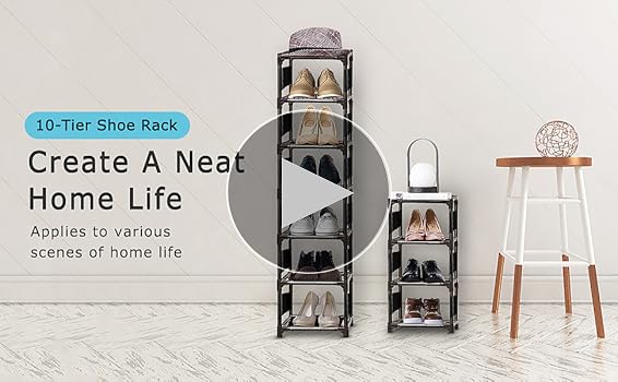 Scarpiera Verticale 10 Ripiani - Metallica, 66.4" H, Per Ingresso O Armadio