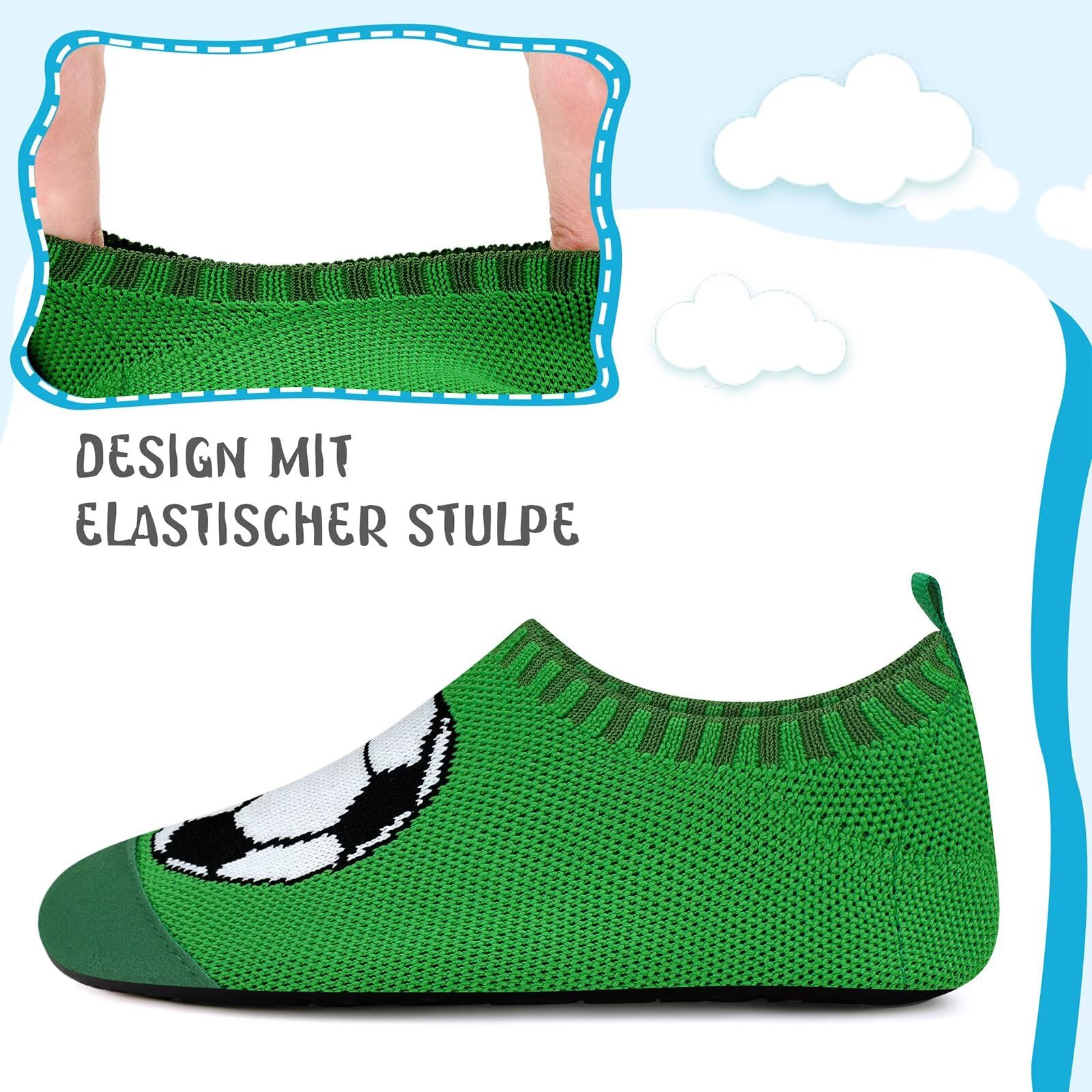 Kyopp Hausschuhe Kinder für Junge mädchen Atmungsaktive Hüttenschuhe Barfußschuhe Kinder Rutschfest Pantoffeln