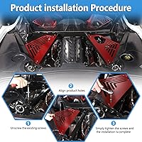 Vista 7 de Sekhyna Cubierta de panel de bahía del motor compatible con Chevrolet Corvette C8 Stingray 2020-2025, aleación de aluminio 2 piezas