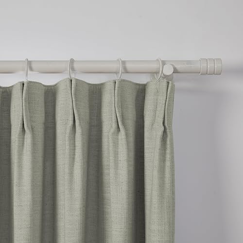 Miniatura 2 de ChadMade - Cortina de lino y poliéster de 50 pulgadas de ancho x 63 pulgadas de largo con forro opaco plisada para puerta corredera de patio, sala