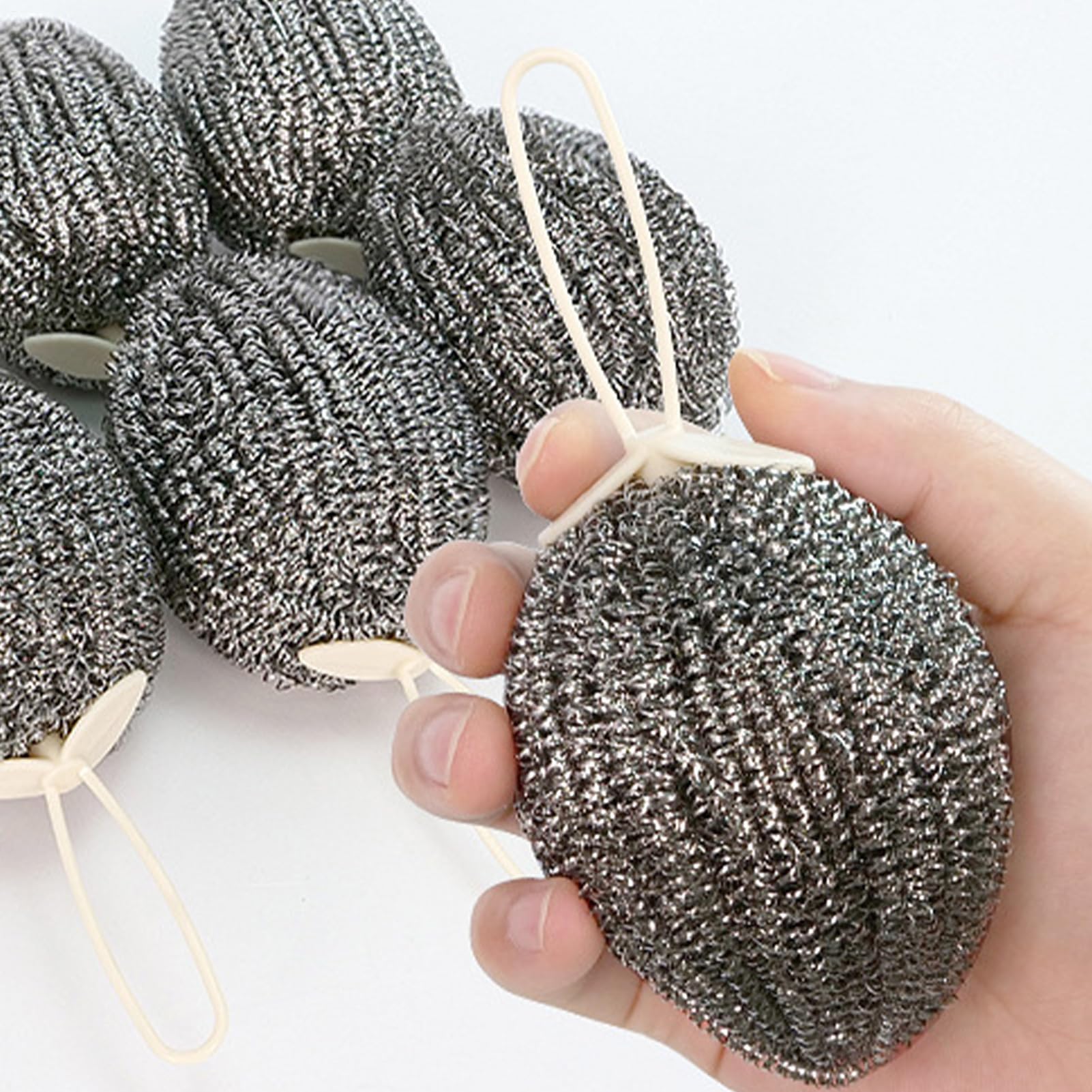 LALAFINA Éponges Spirales En Acier Inoxydable – Boule De Nettoyage La Cuisine Antidérapante – Pack Pour Vaisselle, Casseroles Et Poêles, Outil