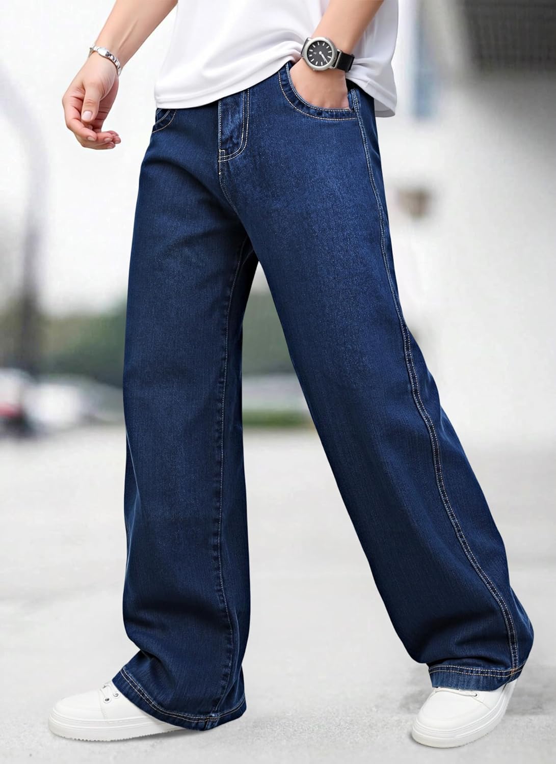 GINGTTO Mens Baggy Jeans Y2k Loose Fit Denim Pants for Men Wide Leg Streetwear - Image 9