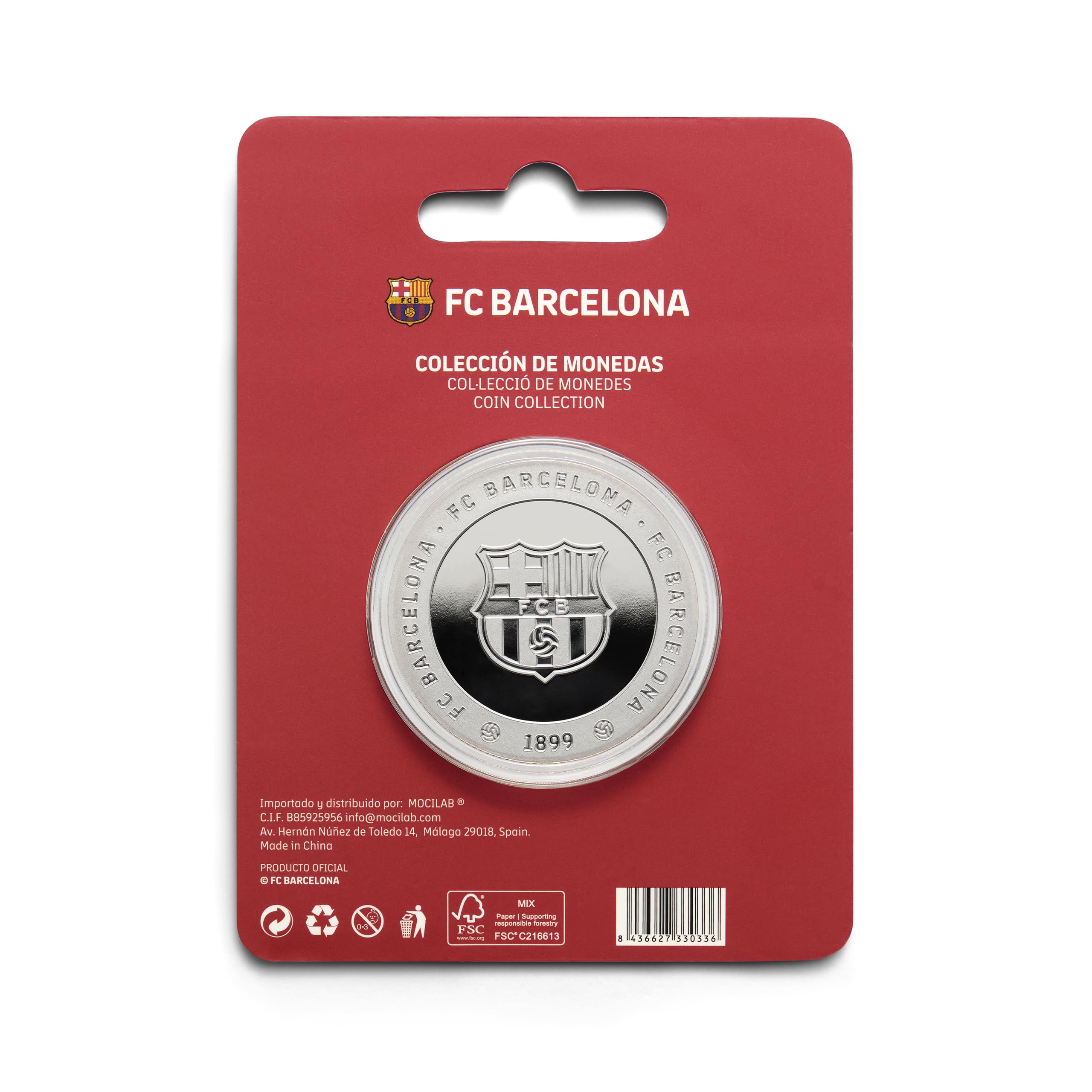 MOCIWORLD, FC Barcelona Collectible Special Edition, Official Coat of Arms, Spotify Camp NOU Stadium Engraving, Silver - Image 4