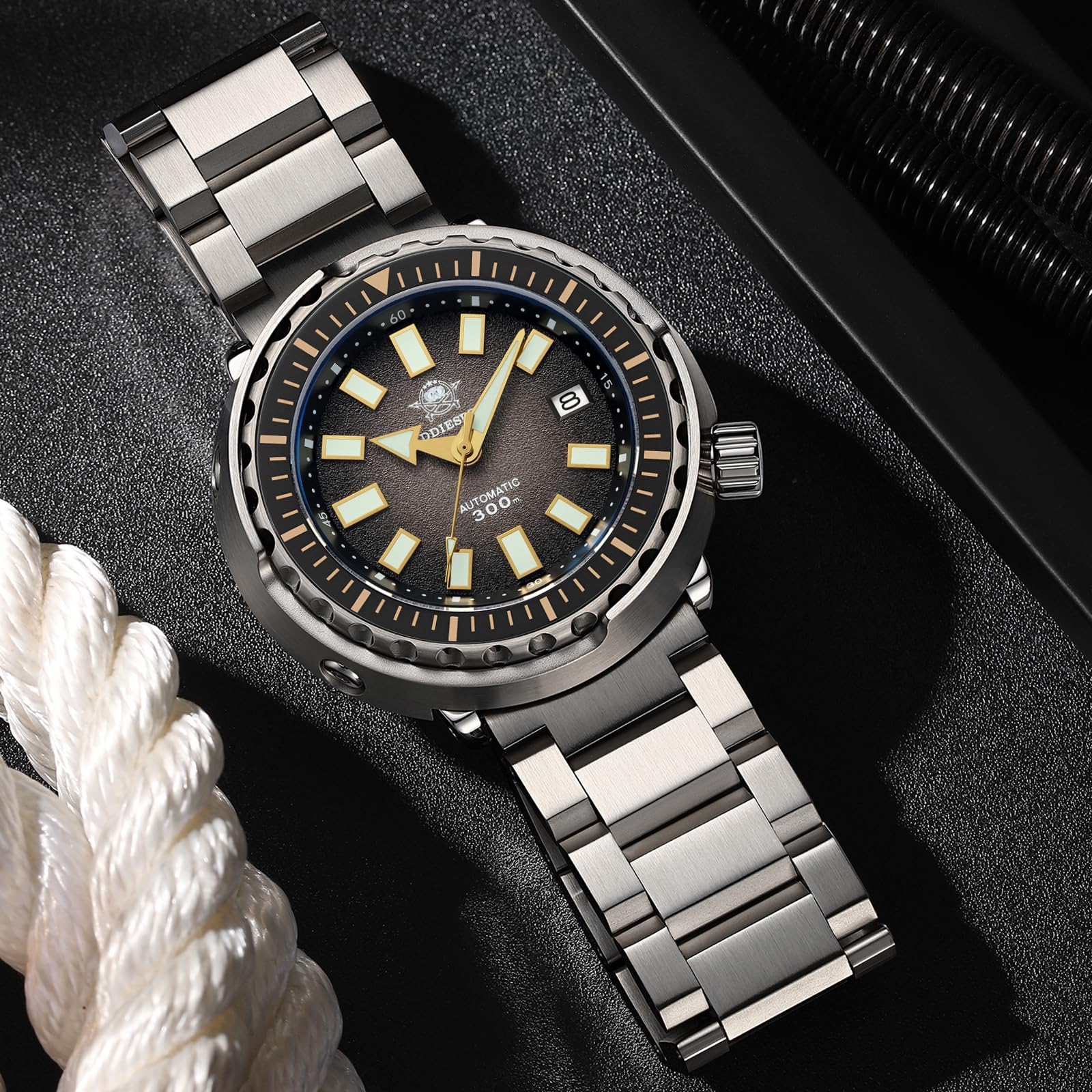 ADDIESDIVE Reloj automático Hombre NH35A Reloj mecanico Cristal de Zafiro BGW9 luminososreloj de Buceo automatico con Pulsera de Acero Inoxidable AD2090