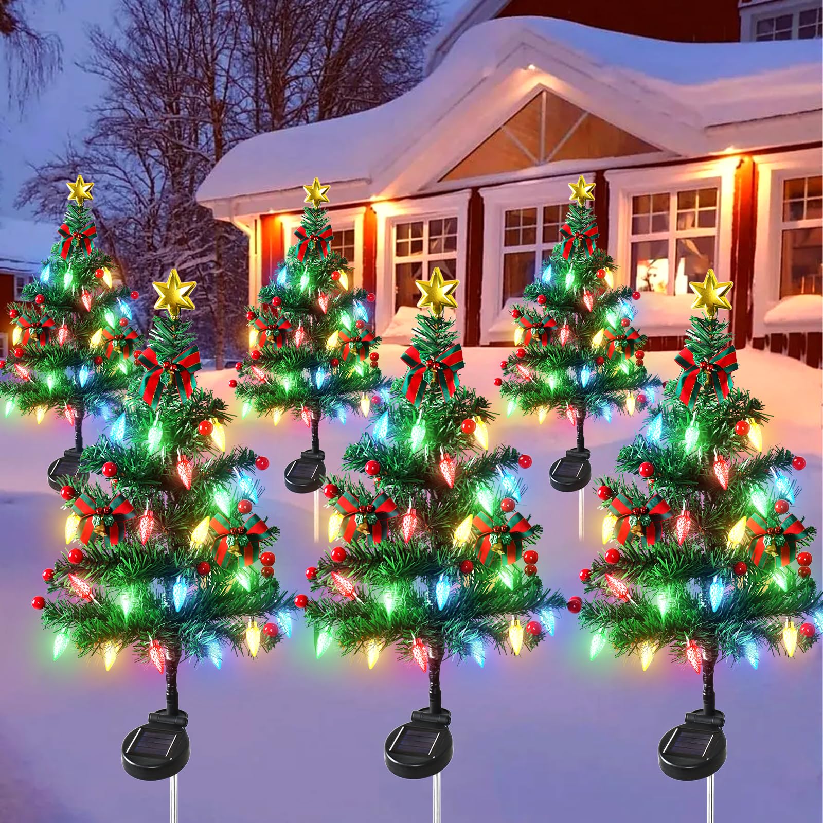 Amazon.com : Dremisland 6Pack Solar Christmas Tree with