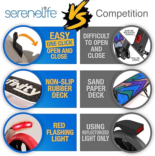 Miniatura 3 de SereneLife Patinete de dos ruedas para adolescentes, patinete de deslizamiento suave para adultos con altura ajustable para mayores de 8 años,