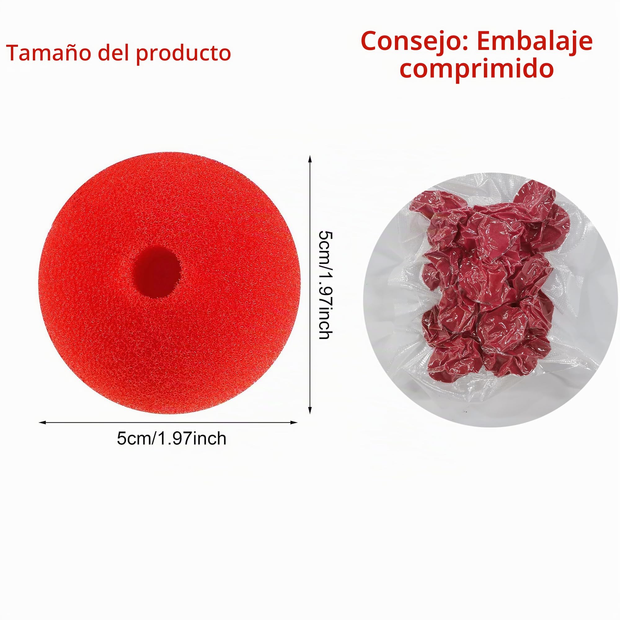 60 Unidades de 5 cm de Payaso Nariz Roja de Espuma para Adultos y Niños, Suministros para Fiestas, Cosplay, Mascarada, Circo, Halloween, Navidad, Carnaval y Cumpleaños