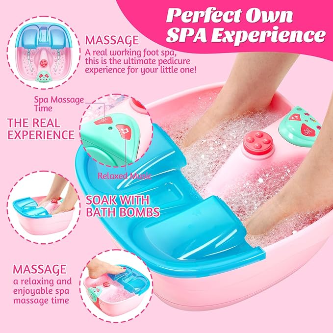 Kit de Spa de Pies para Niñas con Secador de Uñas y Bombas de Baño miniatura 2