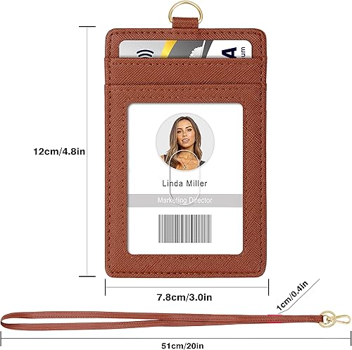 Miniatura 11 de Azrra Cordones para tarjetas de identificación, cordón con 1 soporte para identificación y 4 ranuras para tarjetas de crédito, soporte vertical