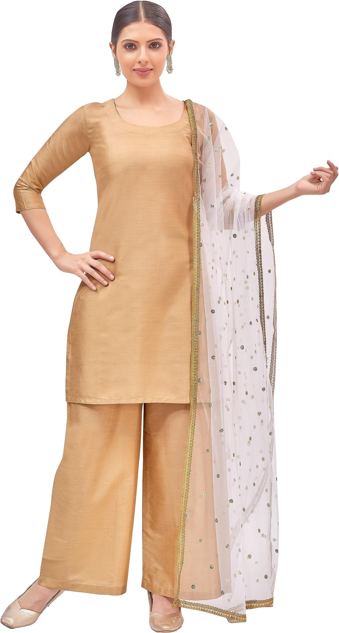 Women's Net sequence Embroidered Full Size Dupatta