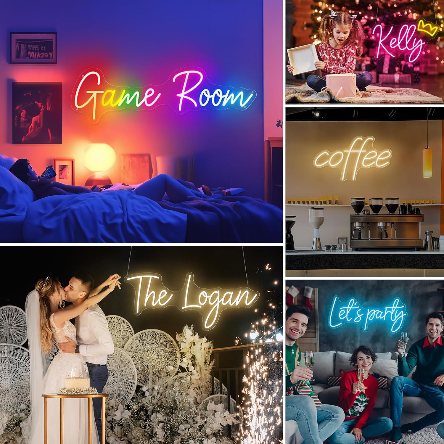 Upgraded Custom Neon Signs, RGB Rainbow Color Changing Neon Light, LED Neon Sign Customizable for Wall Decor, Personalized Neon Sign for Wedding Birthday Party Gift Bedroom Bar Game Room Decorations